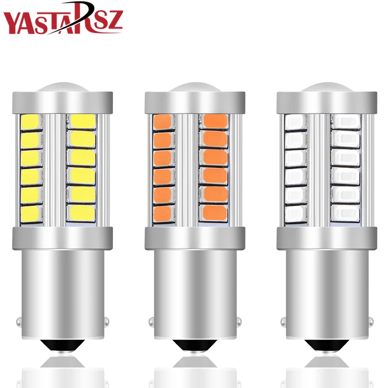 

1PCS 1156 5630 5730 BA15S 21W 33 Smd led Car Strobe Brake Bulbs Lights Reverse Daytime Lamps Red Yellow White 12V Car styling