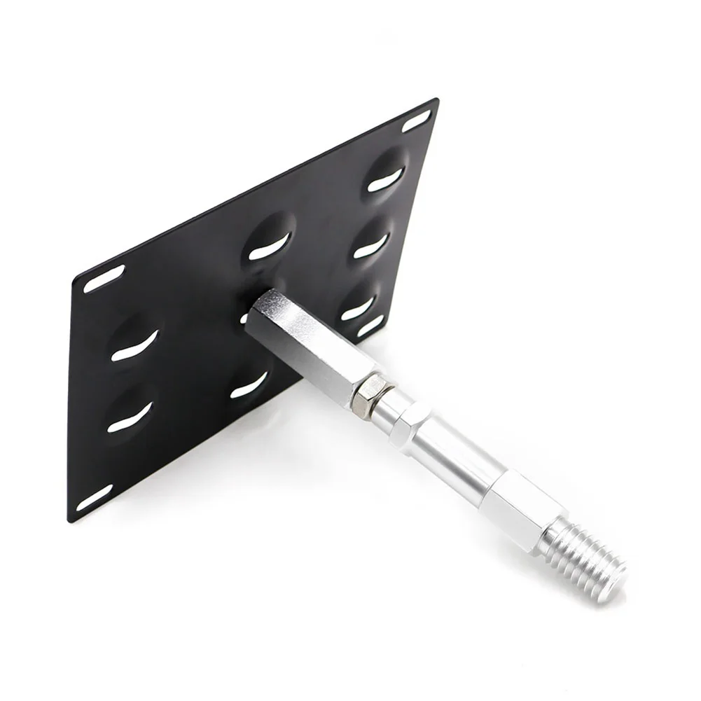 

Front Bumper Tow Hook US License Plate Mount Bracket Holder with Adapter Relocation Kit NR-shipping