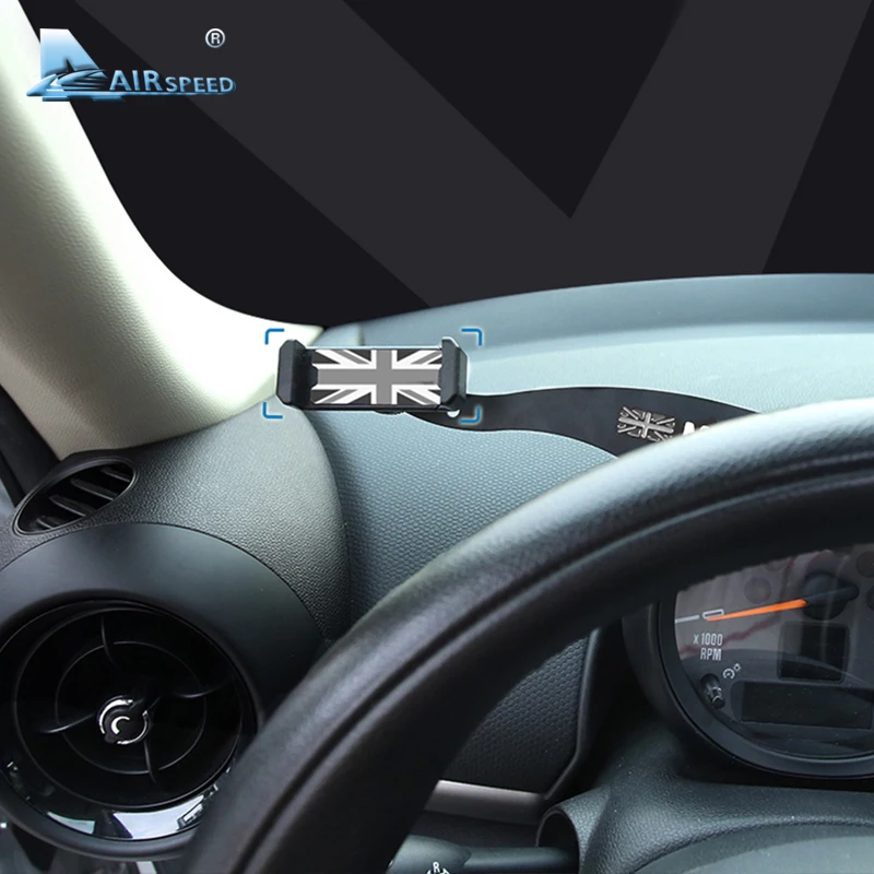 Скорость движения воздуха серый Юнион Кронштейн Автомобильный держатель для мобильного телефона, рулевого колеса задний держатель для мобильного телефона для Mini Cooper R60 R61 аксессуары