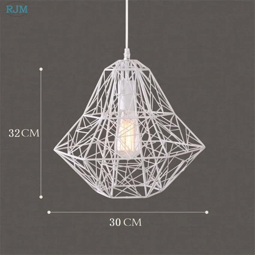 Современный американский винтажный квадратный подвесной светильник креативный Лофт Железный Абажур подвесной светильник для гостиной ресторана бара кафе - Цвет корпуса: Белый