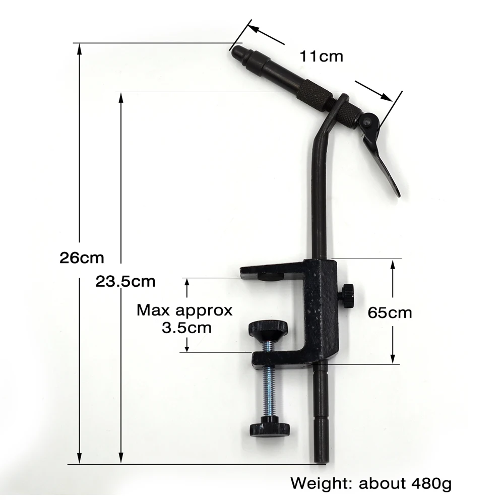 MNFT 1 шт. матовый черный железный поворотный c-зажим для завязывания мушек тиски для завязывания мух для рыбалки начинающих путешественников инструмент для ловли нахлыстом