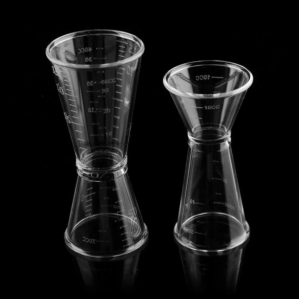 New Single Drink Wine PVC Cocktail Shaker Measure Cup Jigger Short Double Shot