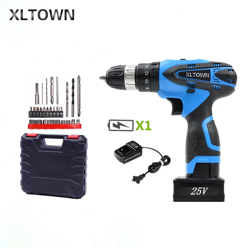 

XLTOWN25V Impact Drill Rechargeable Lithium Battery Electric Screwdriver Cordless Electric Drill high qualityPower tools