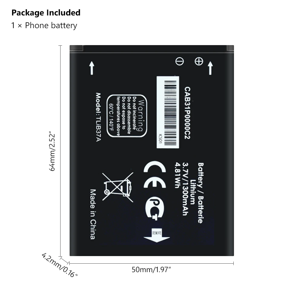 1300 мАч сменный аккумулятор TLi014A1 CAB31P0000C1 для Alcatel one touch 4033D 4032D POP C3 Pixi 4007D BY71 аккумулятор для смартфона