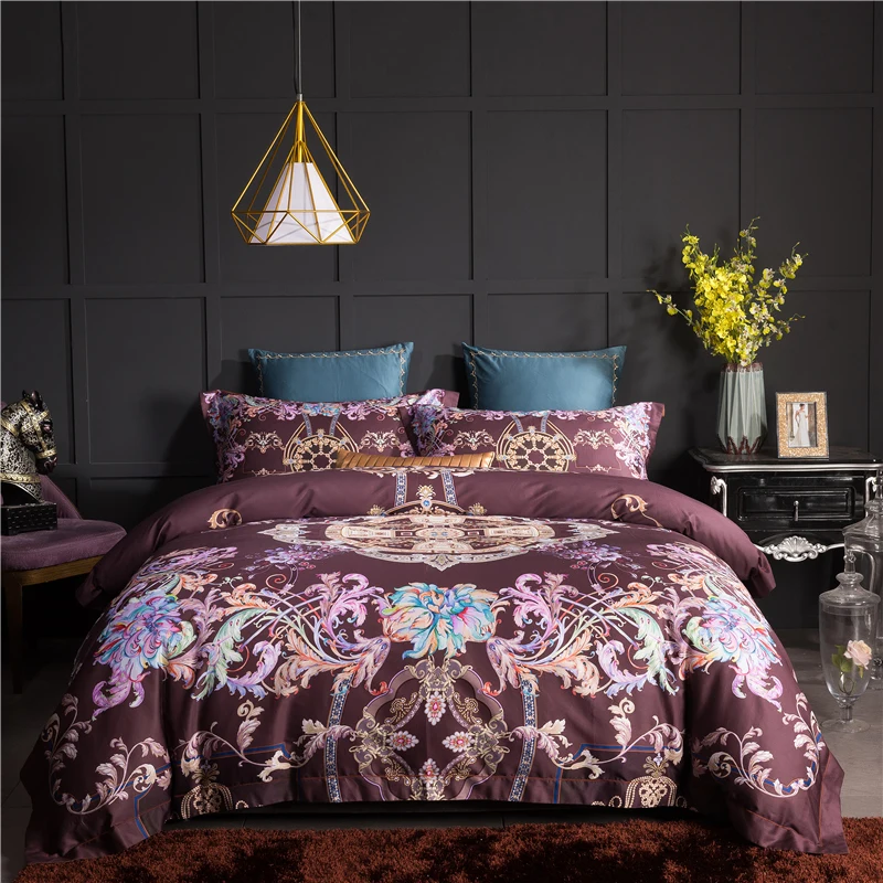 

Luxury 80S Egypt Cotton Boho digital printing Bedding Set Duvet Cover Bed Sheet Pillowcases Queen King size 4Pcs Limited quantit