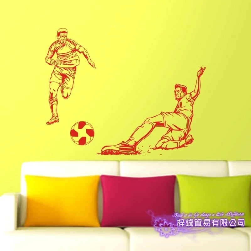 DCTAL Football Player Sticker Football Game Soccer Decal Helmets Kids Room Posters Vinyl Wall Decals F2