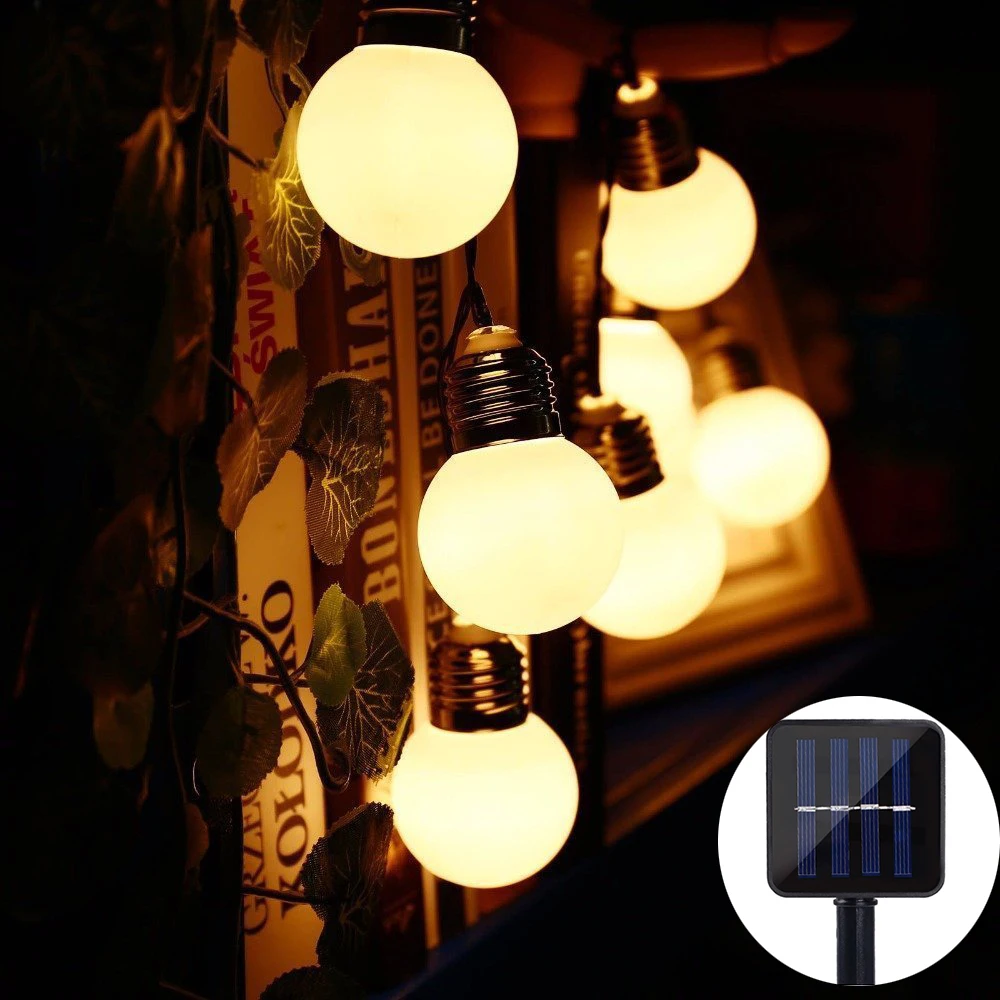 

Solar 10/20/30 LED G50 festoon globe bulb String Lights Outdoor Christmas Light for Home Garden Lawn Patio Party Decorations