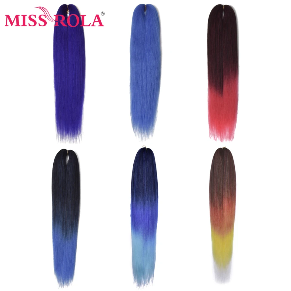 

Miss Rola Synthetic Hair Extension Yaki Straight Jumbo Braiding Hair Pre-Stretched Braid Kanekalon Hair 6P Pieces Per Pack