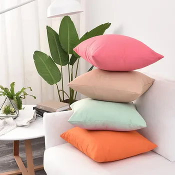 

Solid Color Cushion Cover Simple Candy Color Throw Pillow Case For Sofa Home Decorative Pillowcase Car Seat Cushion Cover#Y20