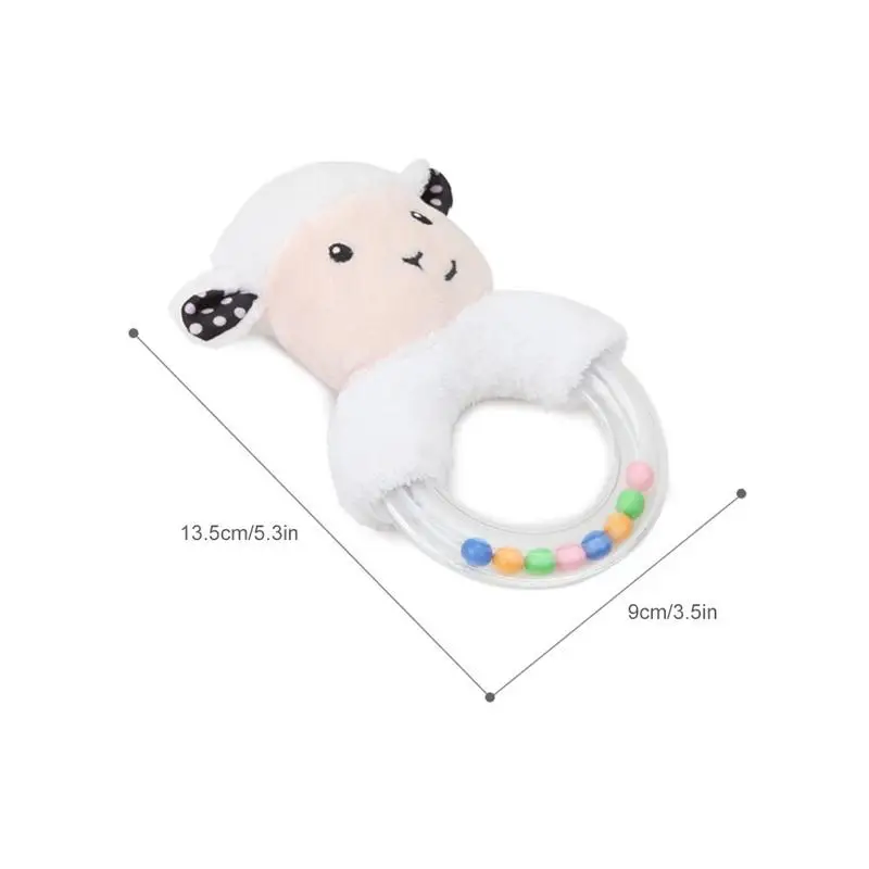 Baby Rattle Cartoon Rabbit Plush Rattle Ring Bell Newborn Hand Grasp Toy Soft Mobile Infant Crib 4