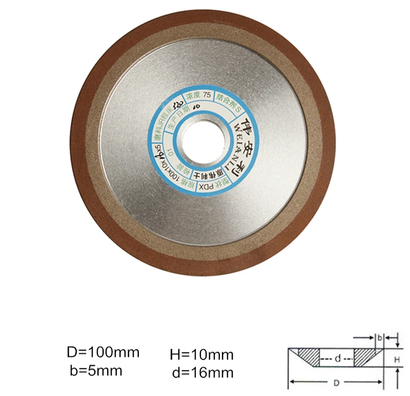 Шлифовальные Колёса 100*10*16*5 мм алмазного 150/180/240/320/ 400 зерна полировки шлифовальный Инструменты
