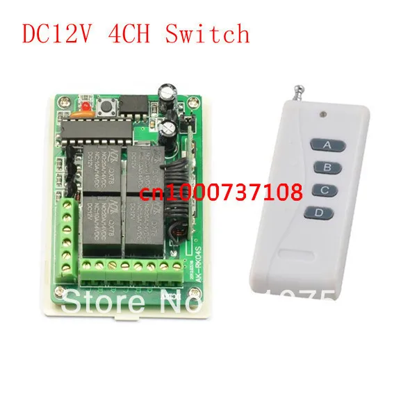 

12V 4CH RF Wireless Remote Control System / Radio Switch remote switch 12v Learning code receiver