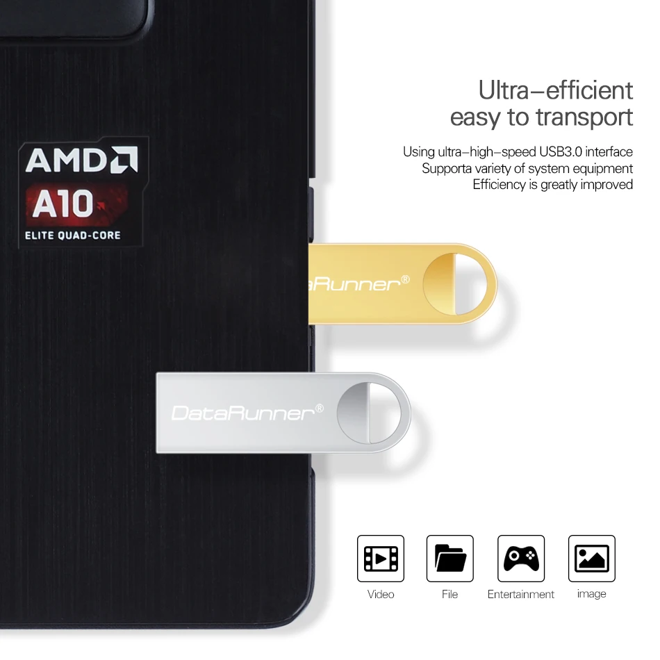 Металлическая USB флешка DataRunner 3 0 Флешка 16 ГБ 32 64 Гб 128 Cle флеш накопитель карта