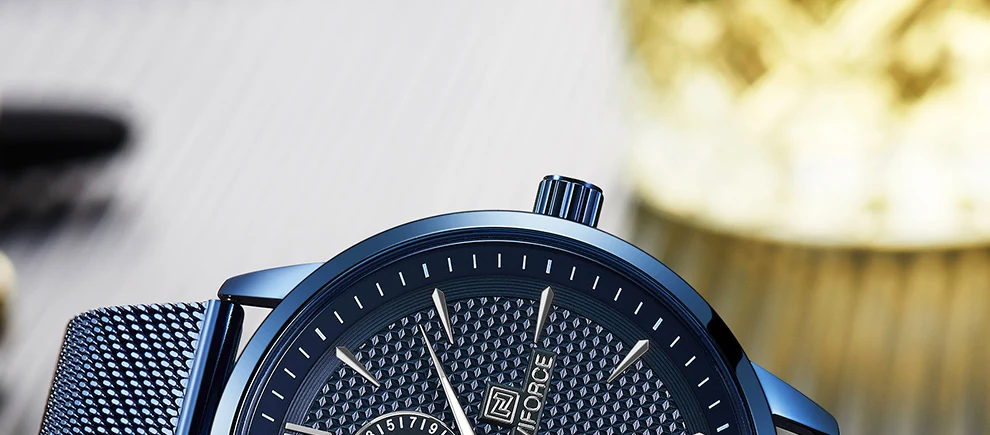 Топ Марка NAVIFORCE Мужская Мода Бизнес кварцевые наручные часы Водонепроницаемый сетка ремень спортивные Повседневное часы Для мужчин Relogio