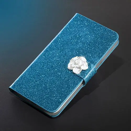 Dneilacc роскошный высококачественный кожаный магнитный Авто Флип-Бумажник Стенд сотовый Чехол для телефона для HOMTOM S16 чехол-крышка - Цвет: Blue Camellia