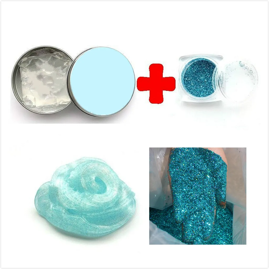 

1pcs Blue Glitter Modeling Clay Filler Clear Slime Box Toys for Children Charms Modeling Clay DIY Kit Accessories Funny Gift