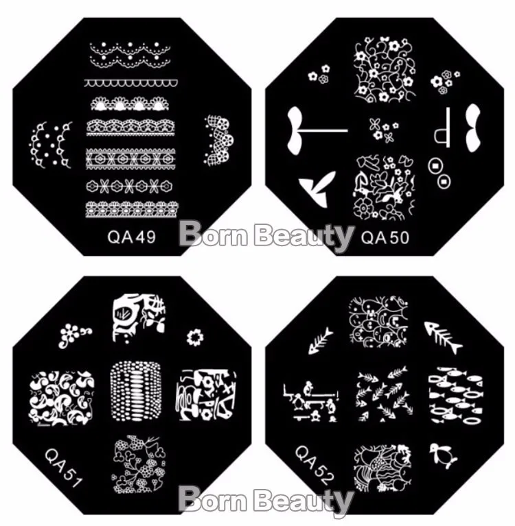 QA 5 шт./компл. 60 дизайнов из нержавеющей стали шаблон для стемпинга для нейл-арта пластины DIY полировка печать изображения Маникюр книги аксессуары инструменты