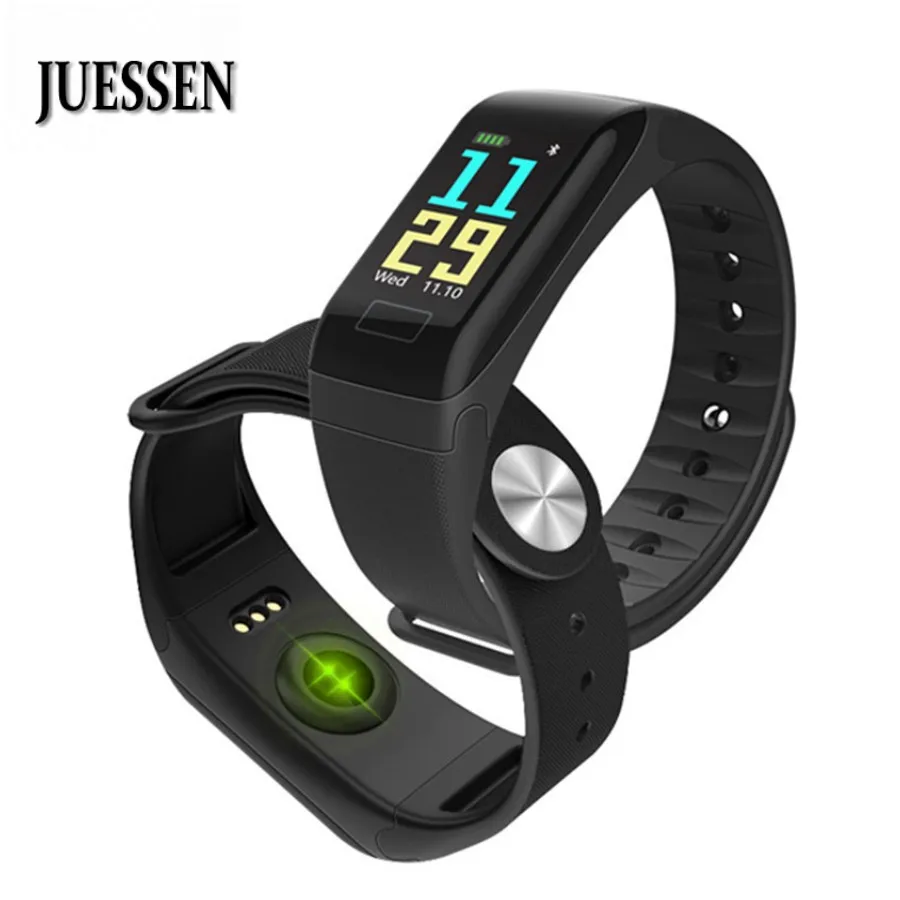 JUESSEN Sports Watch Smart Bracelet Blood Pressure Monitor Waterproof Heart Rate Monitor Pulse Meter Weather Smart
