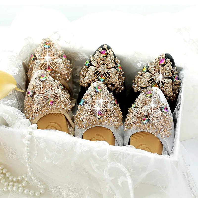 

2019 Fashion Women Ballet Shoes Leisure Ballerina Bling Rhinestone Flats Shoes Princess Shiny Crystal Wedding Shoes