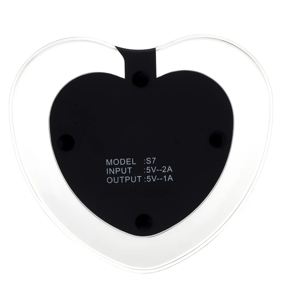 Портативный Qi Беспроводной Зарядное устройство Pad сердце Форма зарядная станция Quick Charge для samsung для Google Nexus для LG для htc