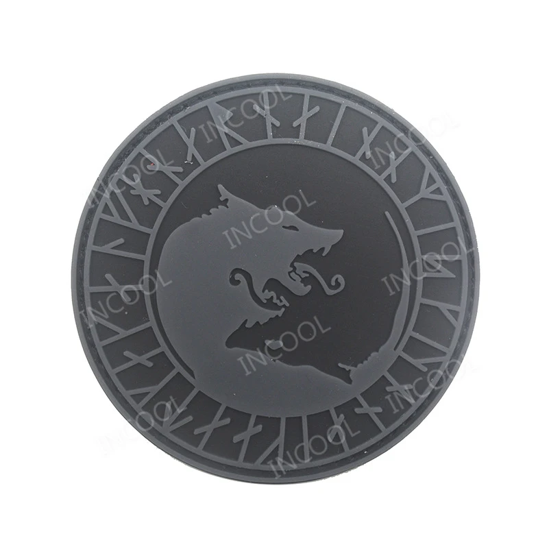 

3D Wolf PVC Patch Viking Military Morale Patch Tactical Emblem Badges Appliques Combat Rubber Patches 8CM