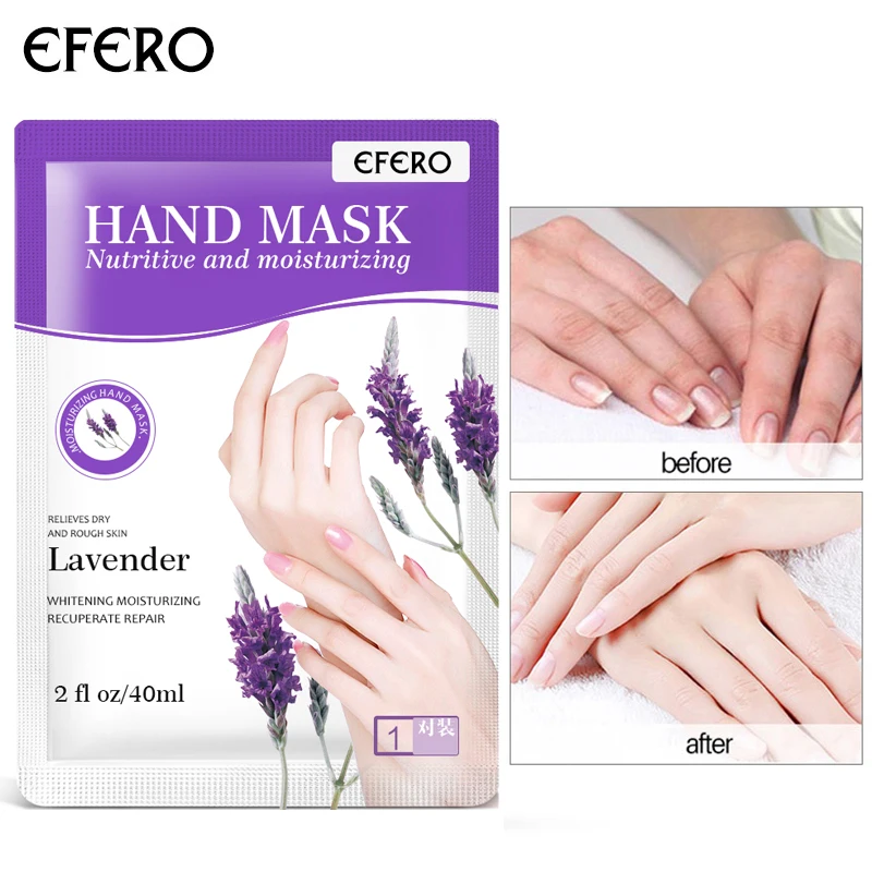 

4Pair Hand Masks Skin Care Mask for Hands Spa Exfoliating Whitening Nourishing Moisturing Hand Mask Cream Gloves Treatment EFERO