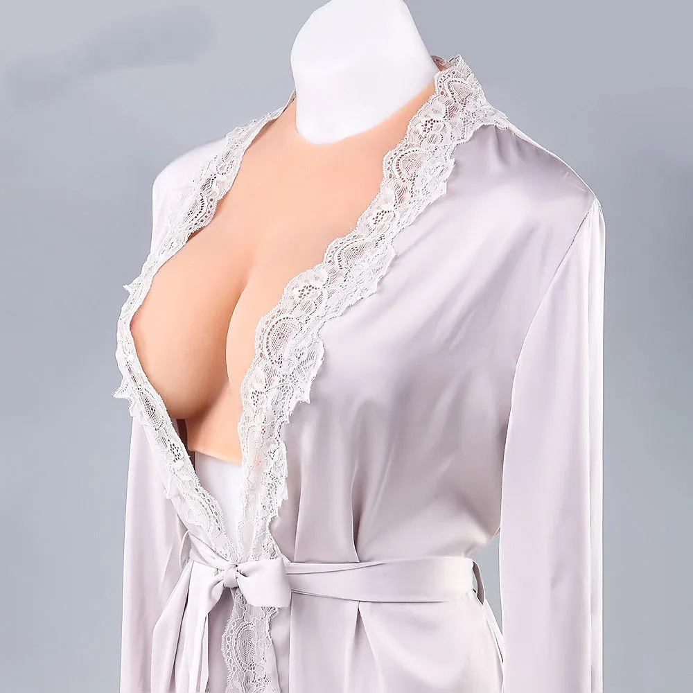 

Halfbody Silicone Breast Forms Cloth C Cup Transgender CD Fake Boobs Enhancer Plus Size Women Bra Push Up Backless Bra