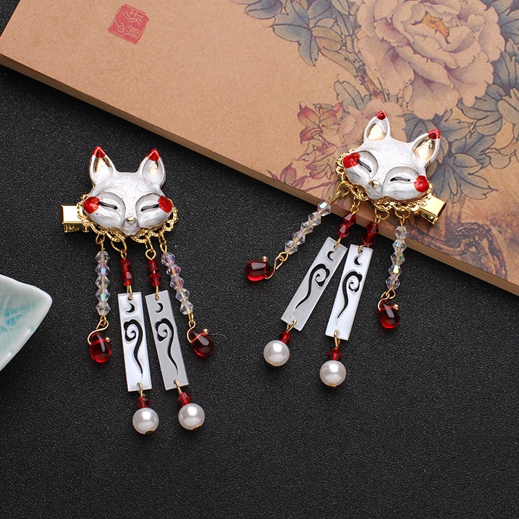 

Han element headdress Hanfu ancient hair hair accessories cute girl heart fox rabbit animal tassel costume hairpin clip