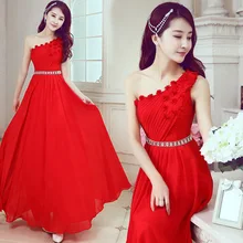Heißesten verkauf schlank Rot Rosa frauen kleid 2016 Elegnat schulter Damen kleider