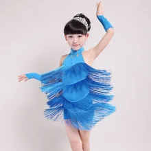 Dance Dresses Vestidos Solid Large Size Dress Party Dresses Girl Tassel Dress Ballroom Latin Salsa Dance wear Party Costume 2018