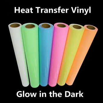 

Glow in the Dark HEAT TRANSFER VINYL (HTV) Heat Press T-shirt Printing Multicolor 20" x 12" (50cm x 30cm) Sheet