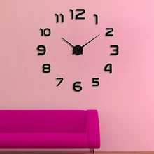 Muhsein Горячие большие настенные часы декоративные цифровые настенные часы украшение для дома часы «сделай сам» гостиная 3D настенные наклейки
