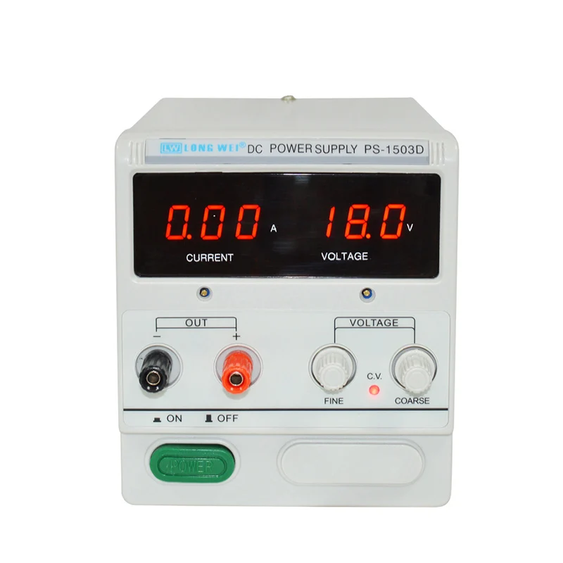 

PS-1503D Adjustable Power Supply 15V 0-3A Digital Display Phone Repair DC Power Supply 110V 220V Continuous Voltage Regulator