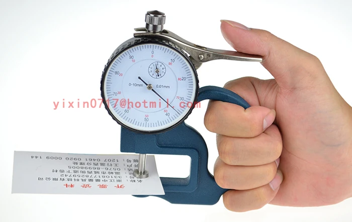 

Mechanical Plastic film Paper Thickness Tester 0-10mm 0.01mm measuring instruments tools pointer type thickness gauge
