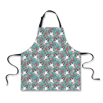 

FORUDESIGNS Kitchen Antifouling Rough Collie Print Apron Unisex Work Cleaning Aprons Simple Bib Sleeveless Chef Tablier Cooking