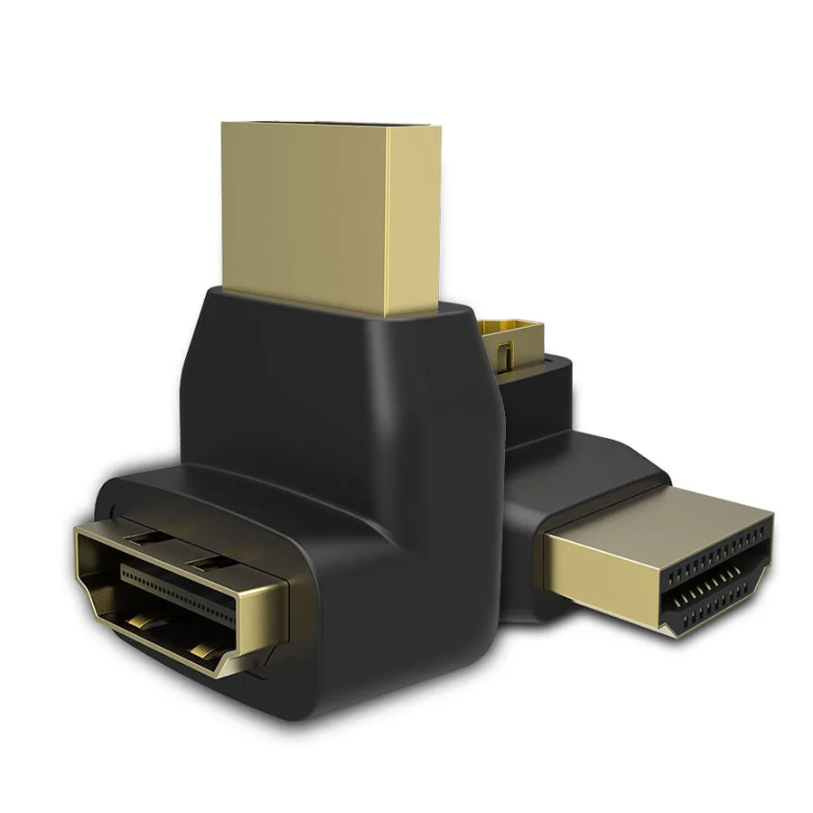 Robotsky HDMI Мужской к HDMI Женский Кабель адаптер Скрытый удлинитель 90 градусов под прямым углом для HD 1080P DHTV позолоченный штекер HDMI