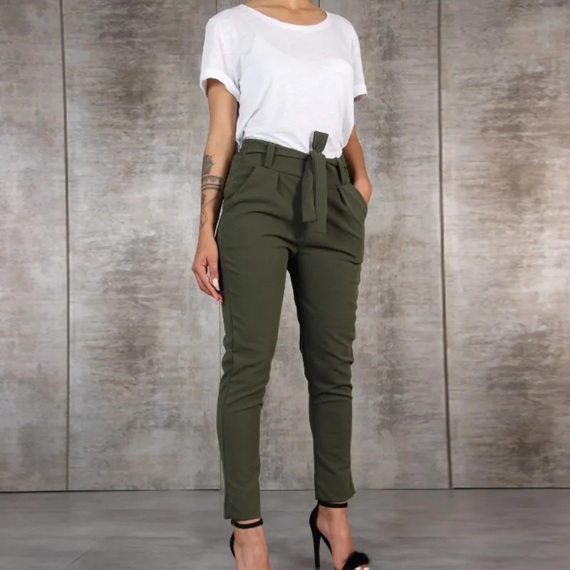 Women's Pants Ladies Trouser Work Summer Long Party Slim Fit Holiday Belt Bottoms Plus Size | Женская одежда