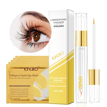 

5pair Anti Wrinkle Patches for the Eyes Care Mask Crystal Gel Eye Mask + 1pc Eyelash Growth Serum Eyelashes Extension Essence