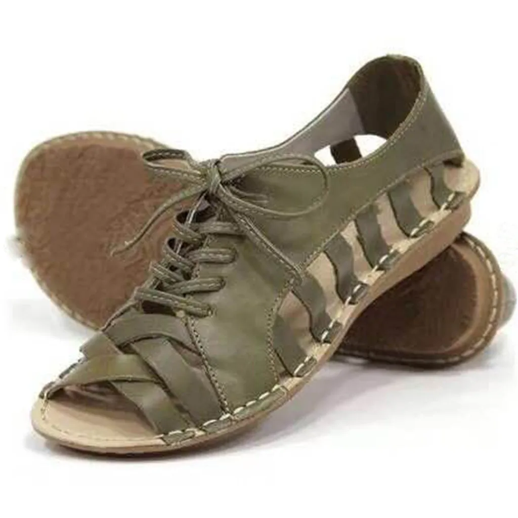 

Women Shoes Soft Leather 2019 Gladiator Sandal Female Flat Sandals Women Casual Summer Beach Shoes Plus Size 43#g7