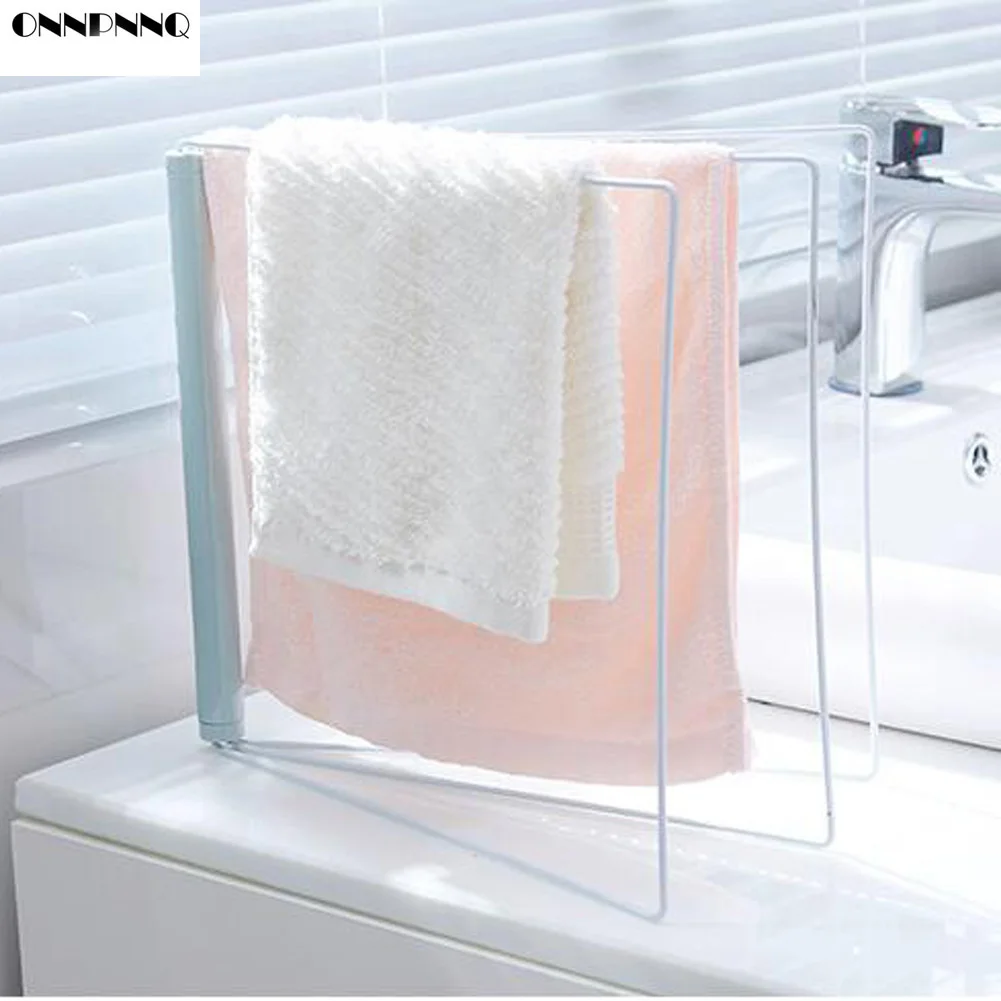 ONNPNNQ Vertical Metal Foldable Tabletop Towel Rack Dish Cloth Kitchen