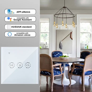 

EU/US 100-250V WiFi Electric Curtain Switch Touch APP Samrt Life Voice Control By Alexa Echo For Mechanical Limit Curtain Motor