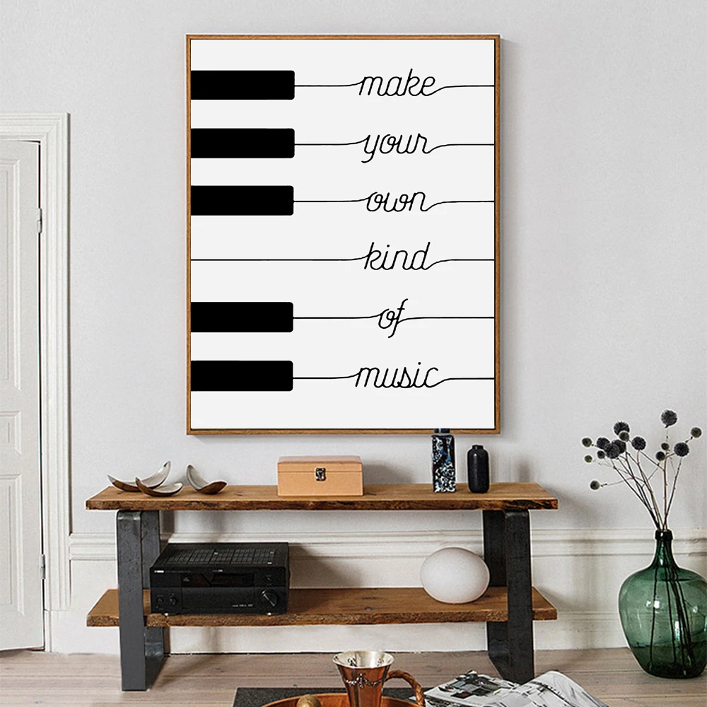 Make-your-own-kind-of-music-Black-White-Poster-Design-Nordic-canvas-Art-Print-Nursery-Pictures (4)