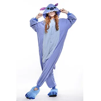 

New Cosplay Blue Stitch Polar Fleece Adult Pokemon Pajama