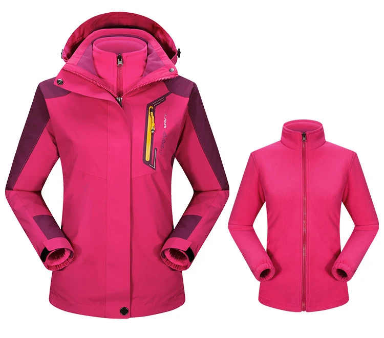 Mountainskin 3in1 для женщин зимние теплые флисовые куртки флисовая ветровка открытый туризм; Кемпинг Лыжный спорт пальто для рыбалки VB063