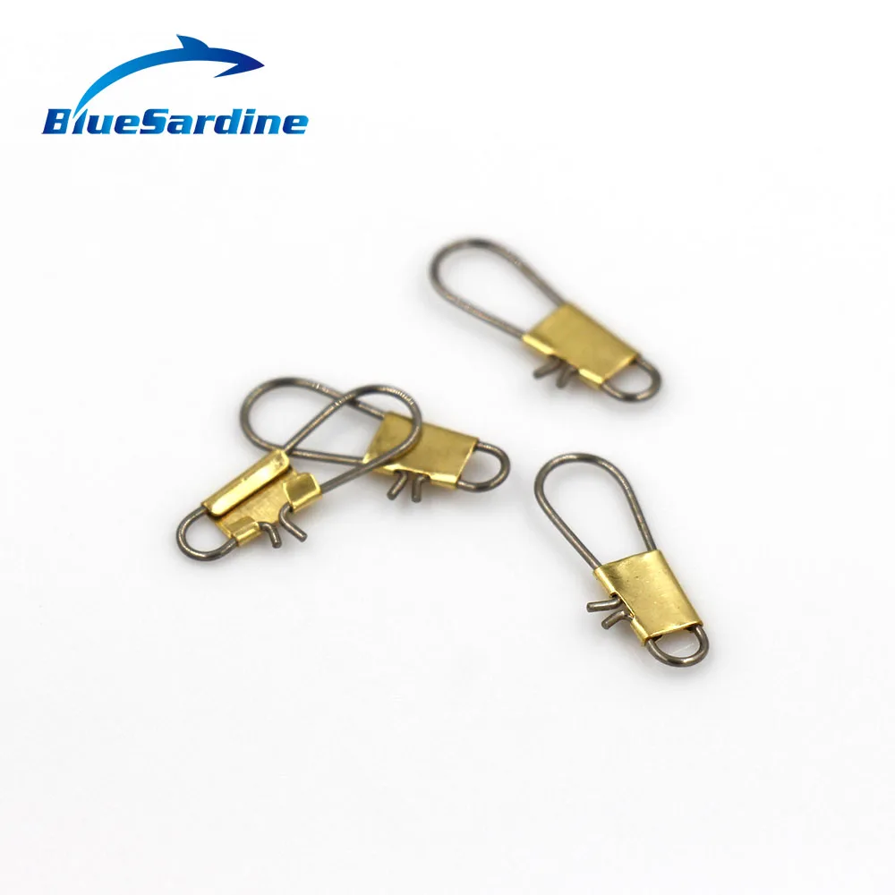 

BlueSardine 200PCS Stainless Steel Fishing swivels Nice Snaps Lock Pin Swivel Rolling Snap Connector Fishing Accessories pesca