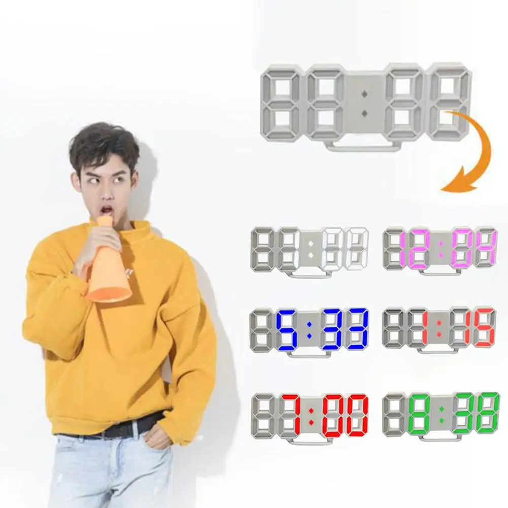 

Digital 3D USB Charged Alarm Clock LED Night Light Sensing Hanging Timepiece