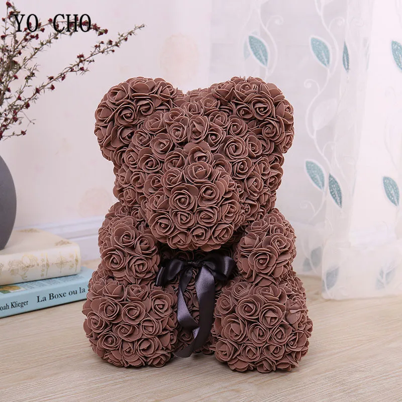 YO CHO 40 см 23 см пенопластовый медведь розы искусственные розы плюшевый медведь коробки для женщин подарок на день Святого Валентина Свадебная вечеринка Декор Цветы