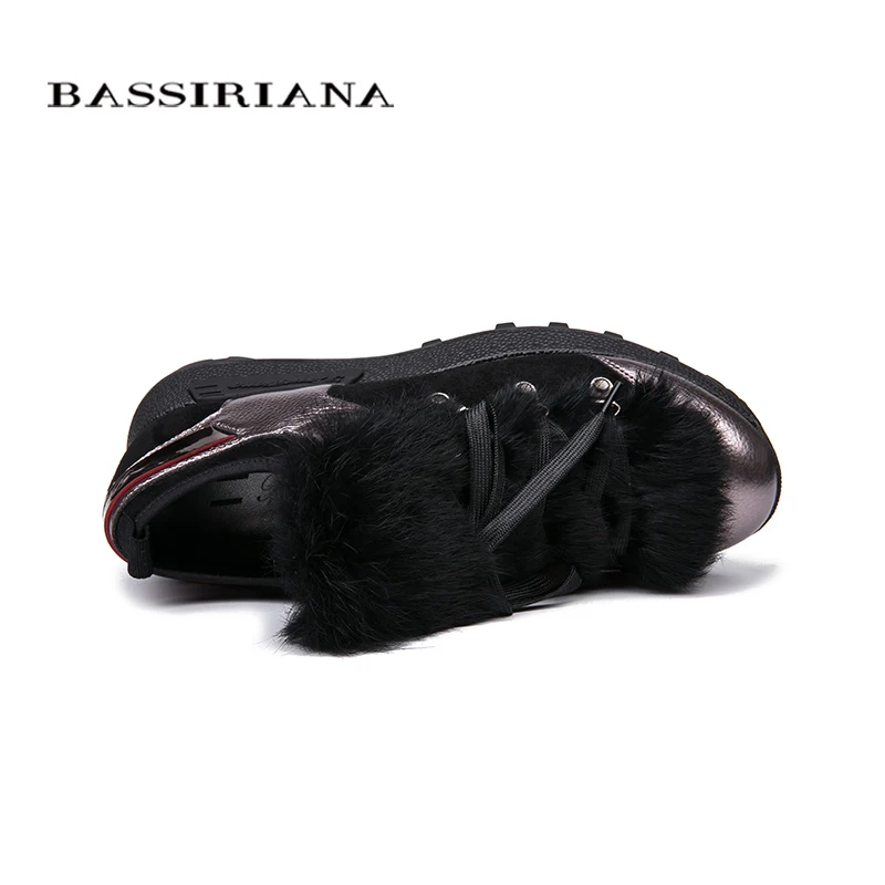 BASSIRIANA/2018 Новый Осень Для женщин Туфли без каблуков из натуральной кожи шерсть