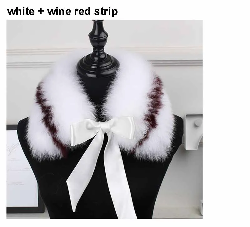 fox fur collar lace white+ wine red