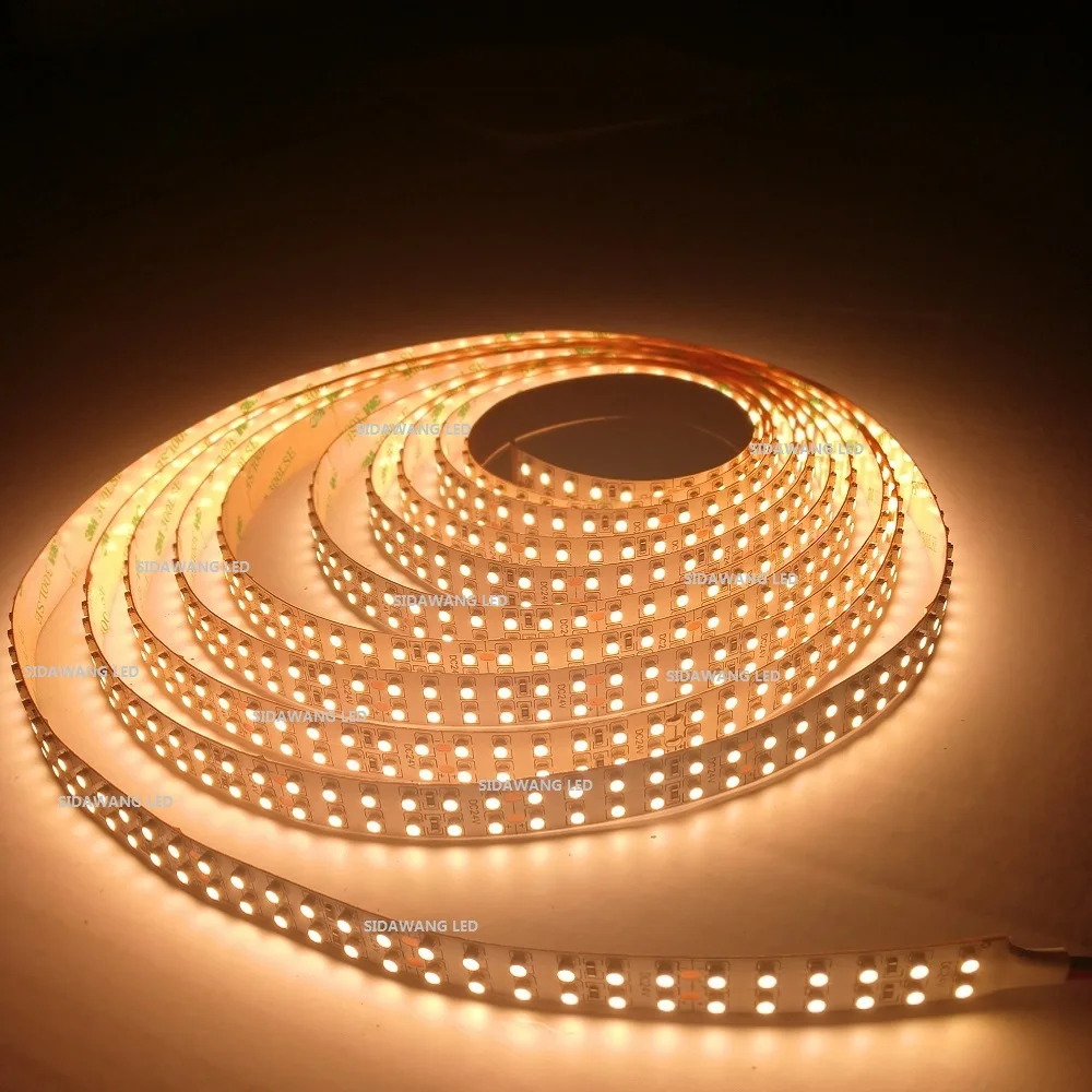 

CRI+95 Ra SMD3528 Double Row LED Strip Lights Non Waterproof DC24V 15mm 1200leds/reel for Indoor Continuous Lighting